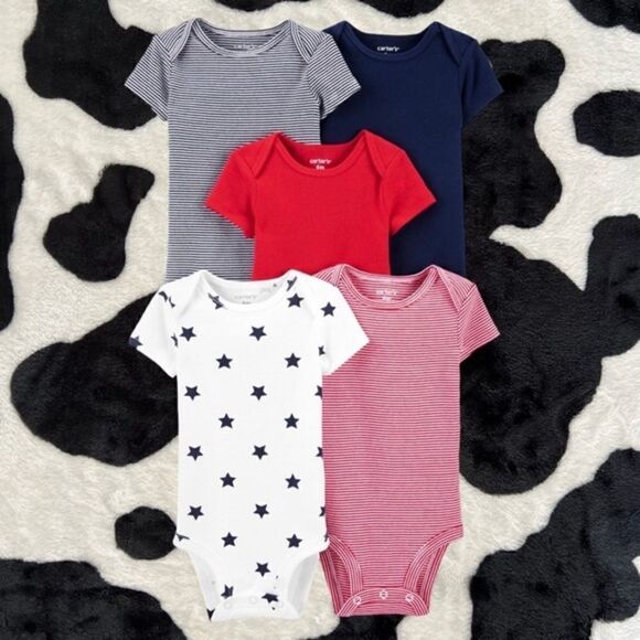 Carter's Baby 5-Pack Short Sleeve Bodysuits Boy or Girl‎ - Picture 2 of 12